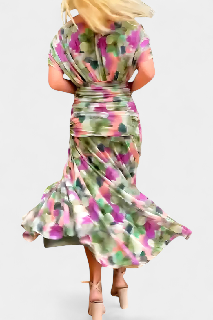 Alondra™ Long Floral Dress with V-Neck